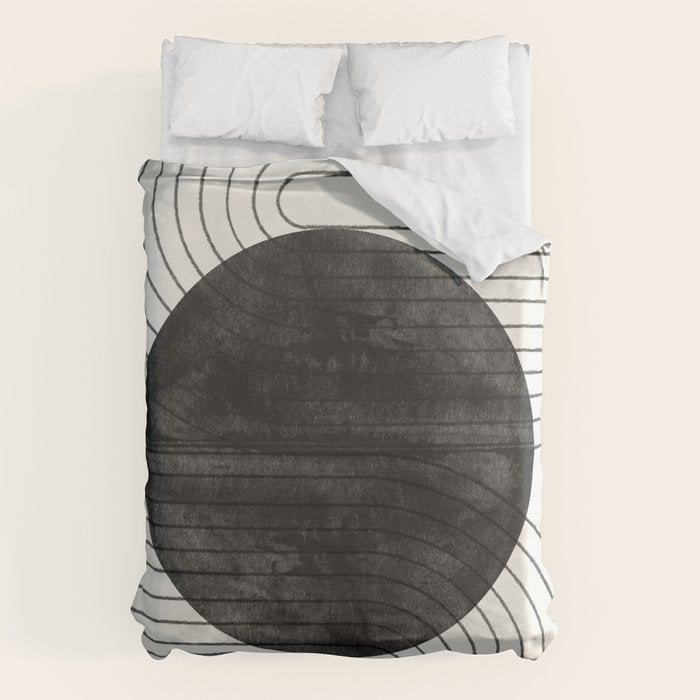 Deep Black Organic Artwork Duvet Cover Gallery Image 6