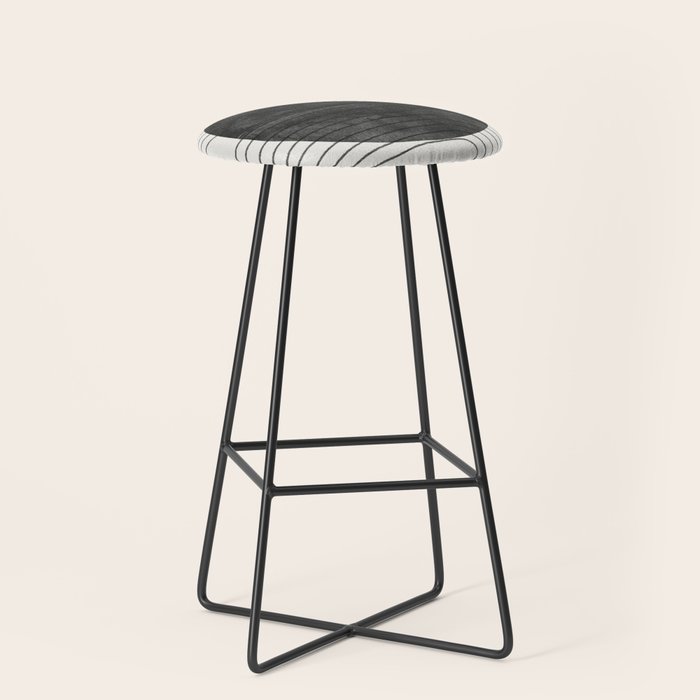 Deep Black Organic Artwork Stool Gallery Image 1