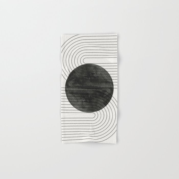 Deep Black Organic Artwork Bath Towel Gallery Image 1