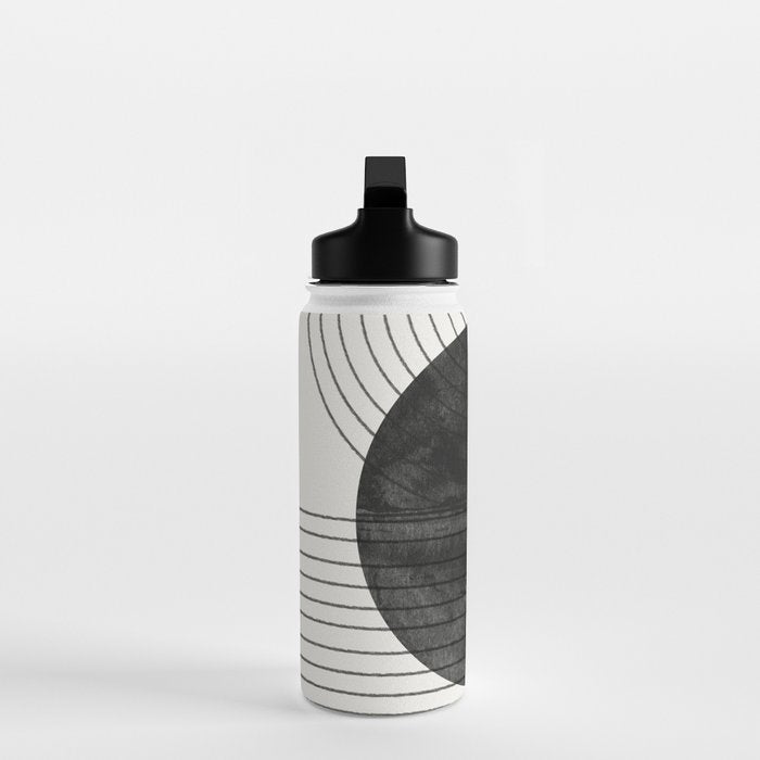 Deep Black Organic Artwork Water Bottle Gallery Image 3