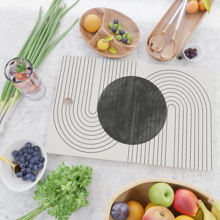 Deep Black Organic Artwork Cutting Board Gallery Image 2