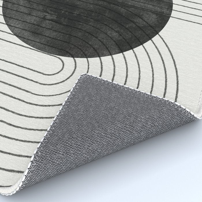 Deep Black Organic Artwork Rug Gallery Image 4