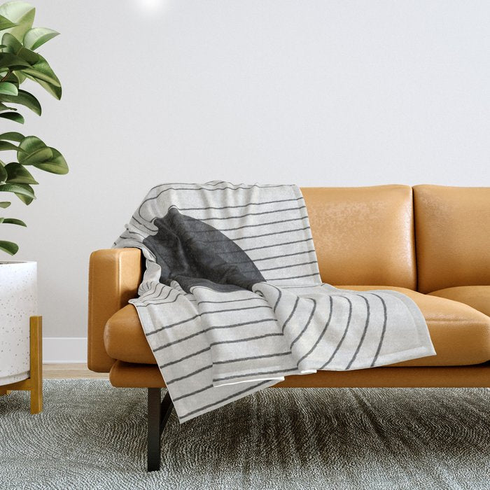 Deep Black Organic Artwork Throw Blanket Gallery Image 1