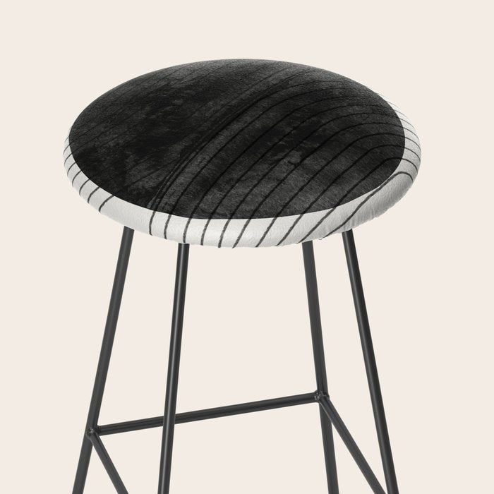 Deep Black Organic Artwork Stool Gallery Image 2