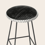 Deep Black Organic Artwork Stool Gallery Image 2