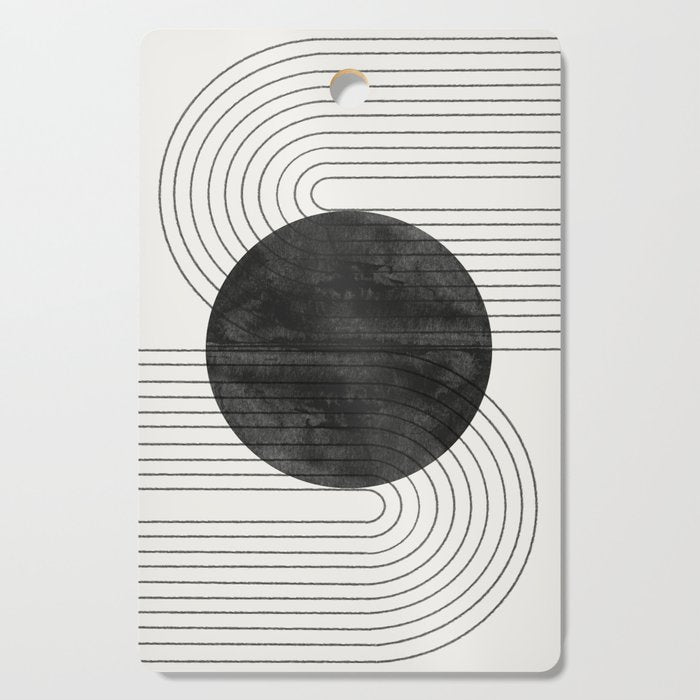 Deep Black Organic Artwork Cutting Board Gallery Image 1