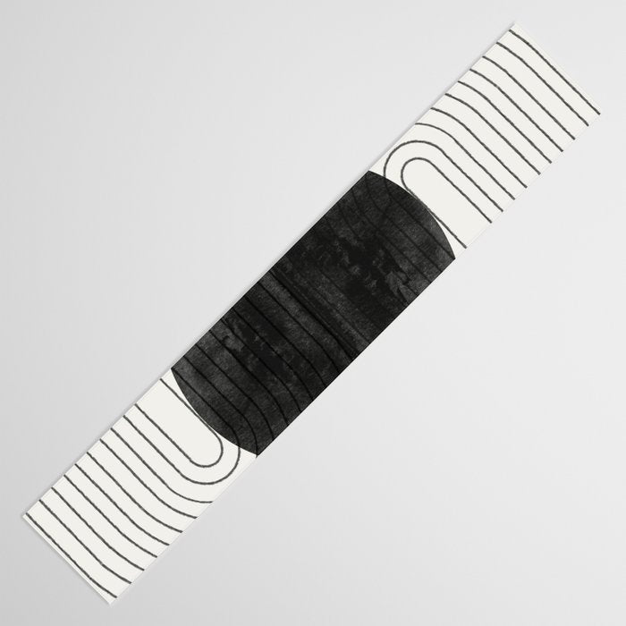 Deep Black Organic Artwork Table Runner Gallery Image 3