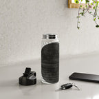 Deep Black Organic Artwork Water Bottle Gallery Image 4