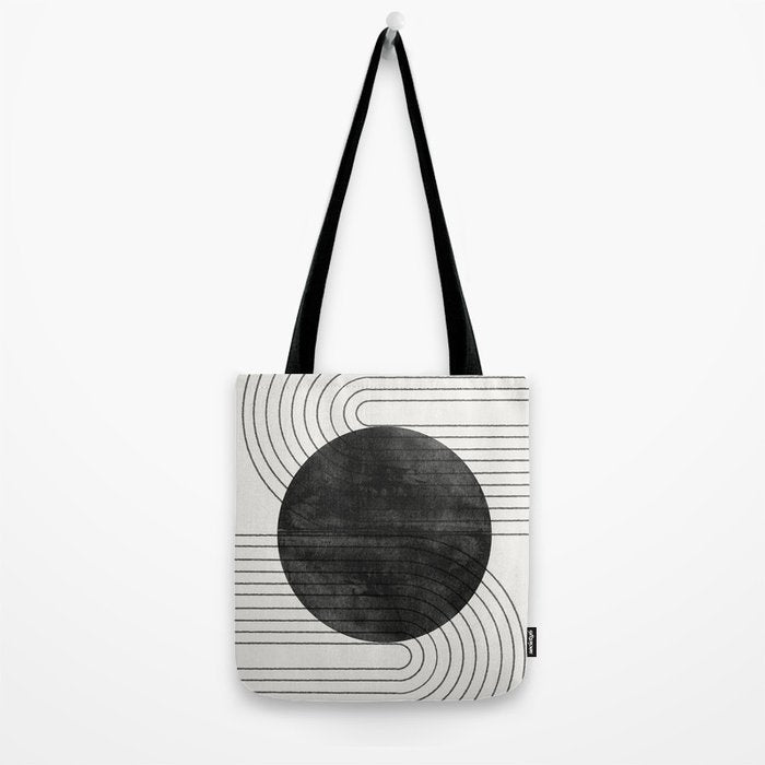 Deep Black Organic Artwork Tote Bag Gallery Image 2