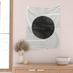 Deep Black Organic Artwork Wall Tapestry Gallery Image 2