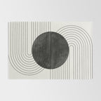 Deep Black Organic Artwork Rug Gallery Image 2