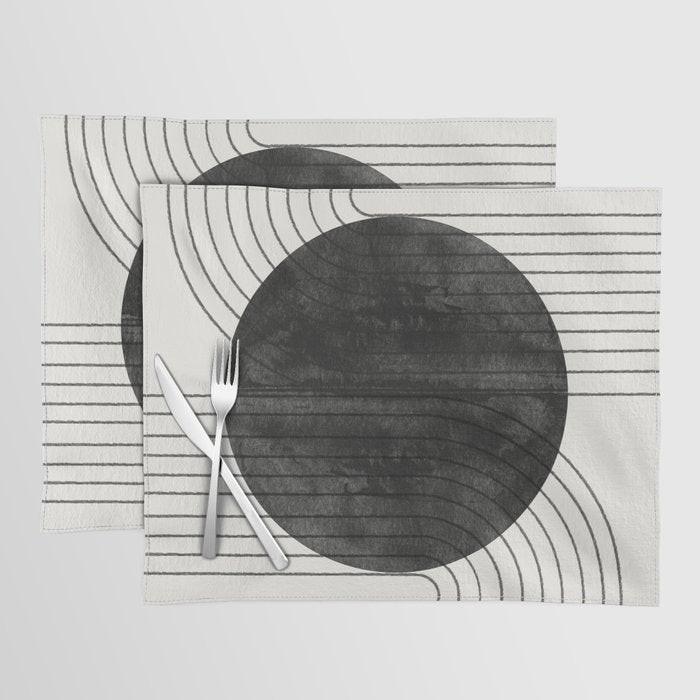 Deep Black Organic Artwork Placemat Gallery Image 1