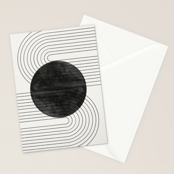 Deep Black Organic Artwork Stationery Card Gallery Image 2