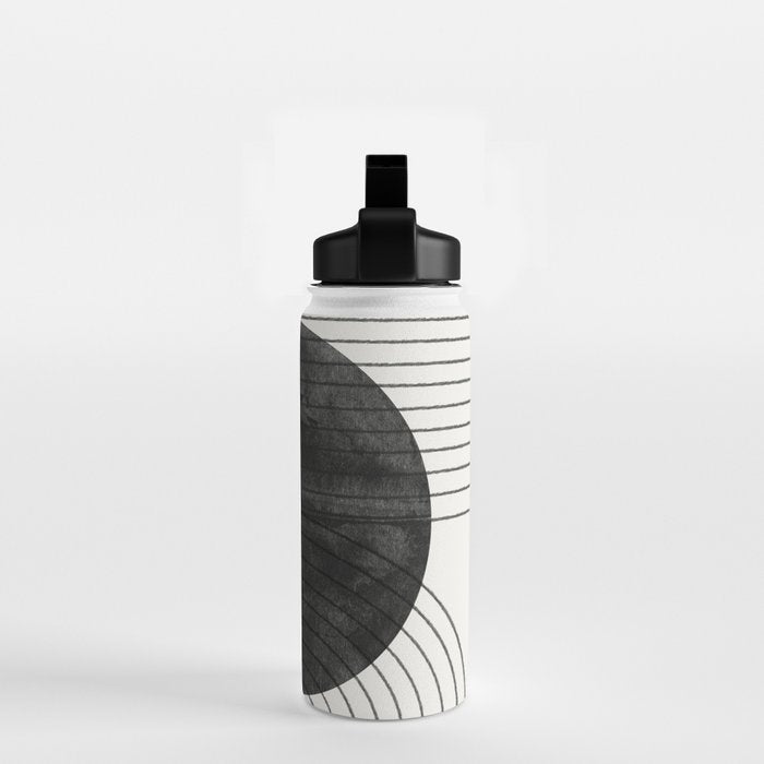 Deep Black Organic Artwork Water Bottle Gallery Image 2