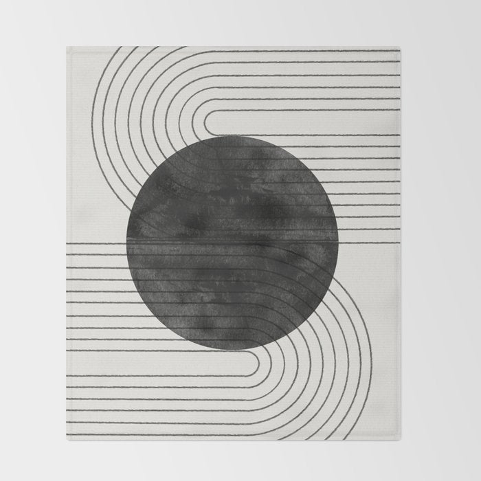 Deep Black Organic Artwork Throw Blanket Gallery Image 2