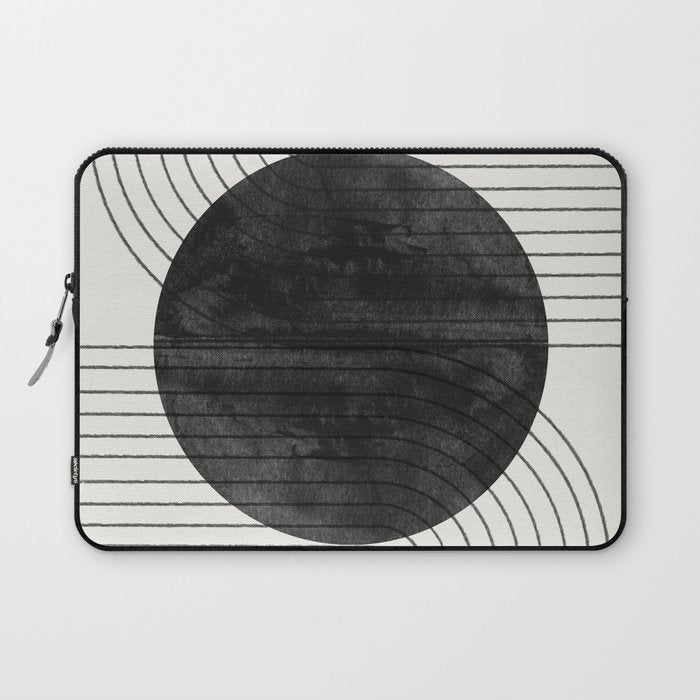 Deep Black Organic Artwork Laptop Sleeve Gallery Image 1