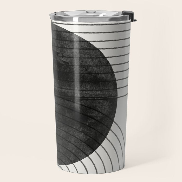Deep Black Organic Artwork Travel Mug Gallery Image 2