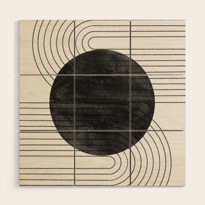 Deep Black Organic Artwork Wood Wall Art Gallery Image 1