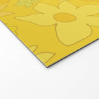 retro flower 70s mustard yellow pattern handdrawn by surfy birdy Welcome Mat Gallery Image 2