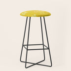 retro flower 70s mustard yellow pattern handdrawn by surfy birdy Stool Gallery Image 1