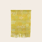 retro flower 70s mustard yellow pattern handdrawn by surfy birdy Wall Hanging Gallery Image 1
