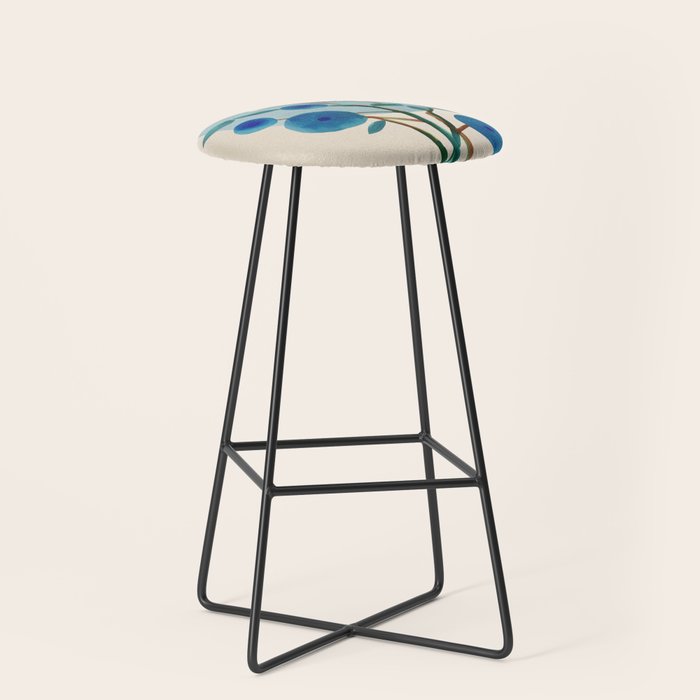Stylized Lotus Flower Art Stool Gallery Image 1