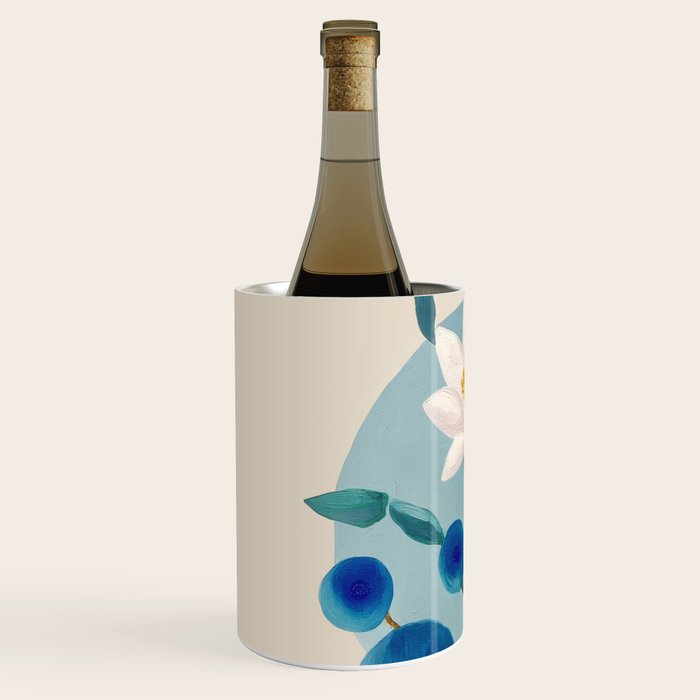 Stylized Lotus Flower Art Wine Chiller Gallery Image 2