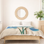 Stylized Lotus Flower Art Duvet Cover Gallery Image 3
