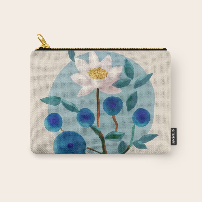 Stylized Lotus Flower Art Carry All Pouch Gallery Image 1