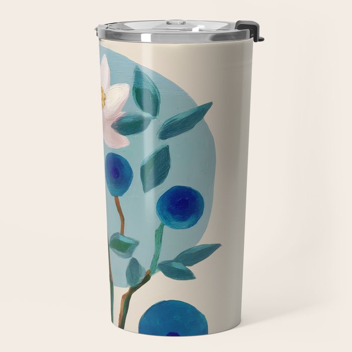 Stylized Lotus Flower Art Travel Mug Gallery Image 2