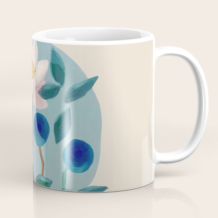 Stylized Lotus Flower Art Coffee Mug Gallery Image 1