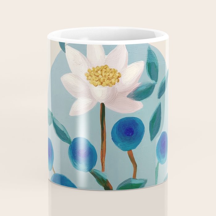 Stylized Lotus Flower Art Coffee Mug Gallery Image 4