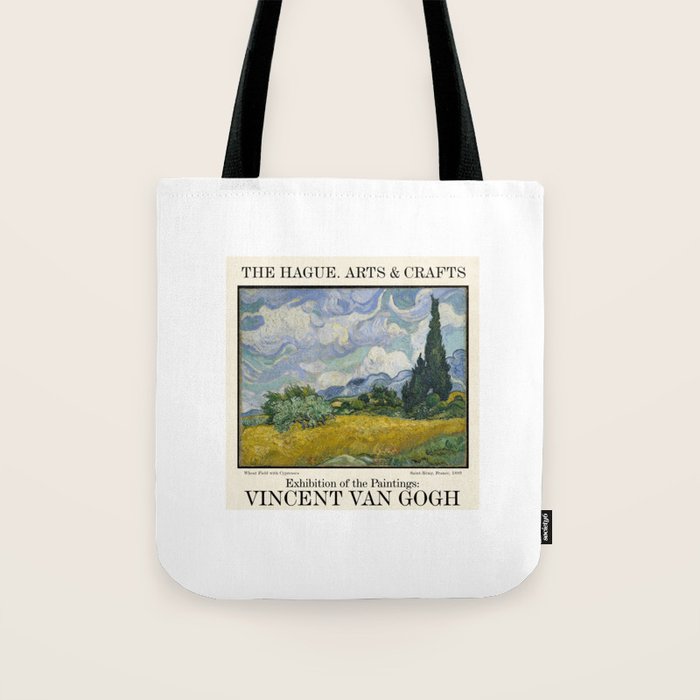 Wheat Field with Cypress by Vincent Van Gogh Tote Bag Gallery Image 1