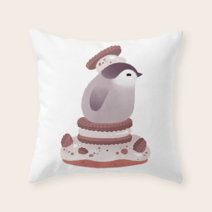 Cookie & cream & penguin Throw Pillow Gallery Image 6