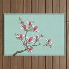 Magnolia : Minhwa-Korean traditional/folk art Outdoor Rug Gallery Image 1