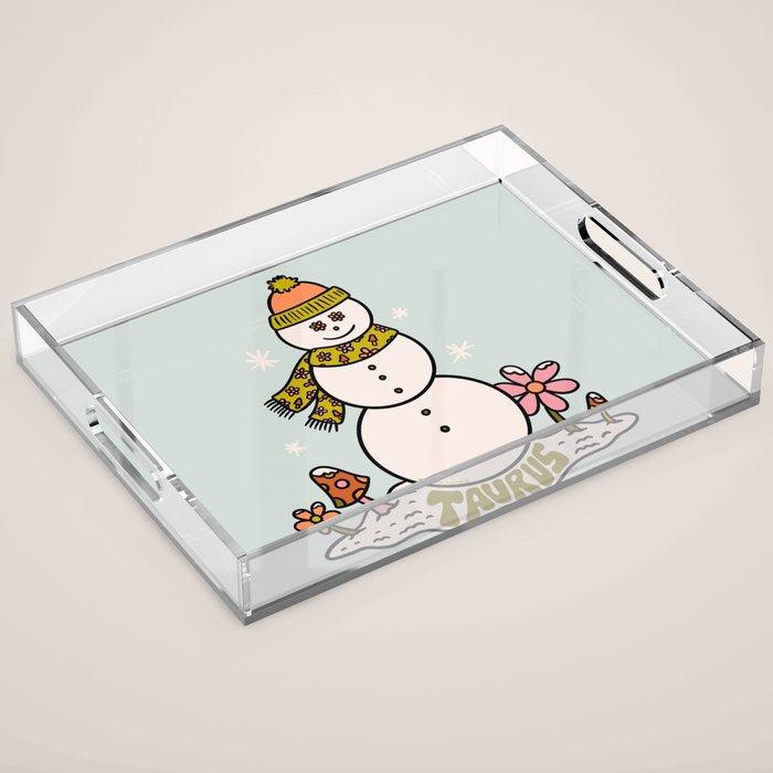 Taurus Snowman Acrylic Tray Gallery Image 1