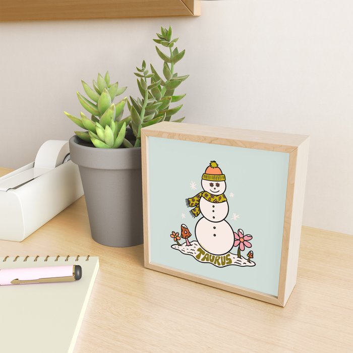 Taurus Snowman Mini Art Print Gallery Image 2