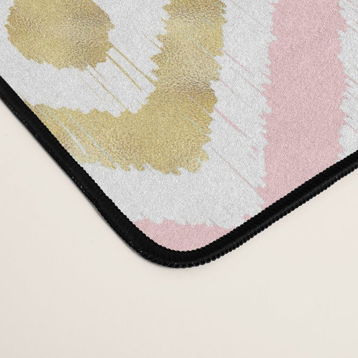 Pink & Gold Ikat Pattern Desk Mat Gallery Image 4