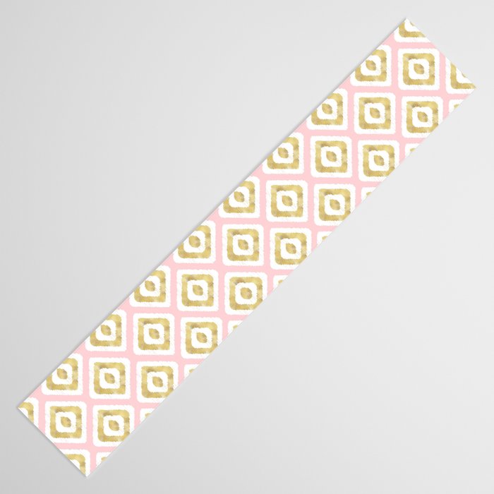 Pink & Gold Ikat Pattern Table Runner Gallery Image 3