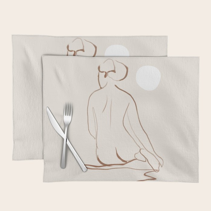 Minimal Line Art Nude 2 Placemat Gallery Image 1