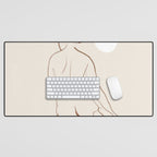 Minimal Line Art Nude 2 Desk Mat Gallery Image 1