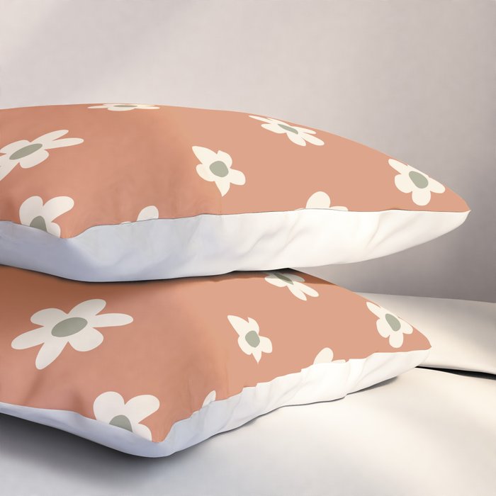 Fall Daisies Terracotta Pillow Sham Gallery Image 3