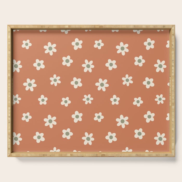 Fall Daisies Terracotta Serving Tray Gallery Image 1