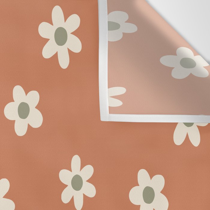 Fall Daisies Terracotta Wall Tapestry Gallery Image 3
