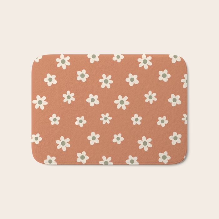 Fall Daisies Terracotta Bath Mat Gallery Image 1