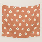 Fall Daisies Terracotta Wall Tapestry Gallery Image 4