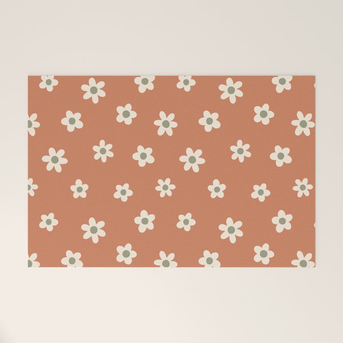 Fall Daisies Terracotta Welcome Mat Gallery Image 1