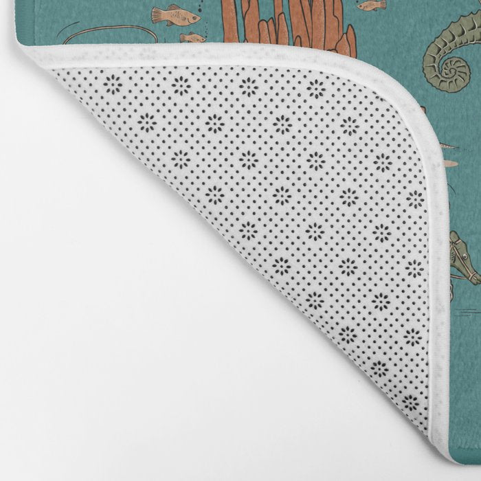 Quirky Western Cowboys on Seahorses Roping Sharks Bath Mat Gallery Image 2