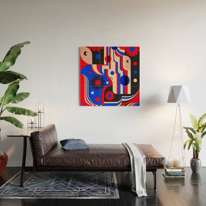 Girls in Blue Wood Wall Art Gallery Image 2