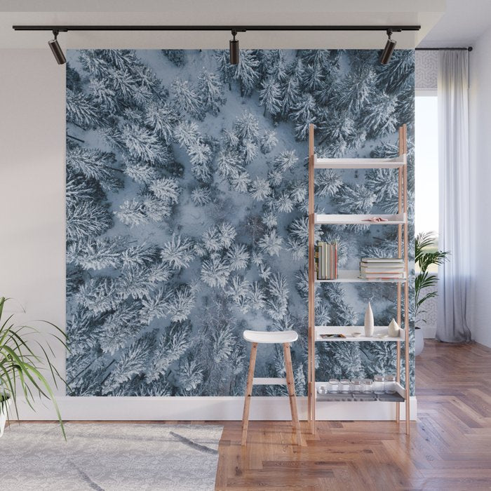 Winter Pine Forest Wall Mural Gallery Image 1